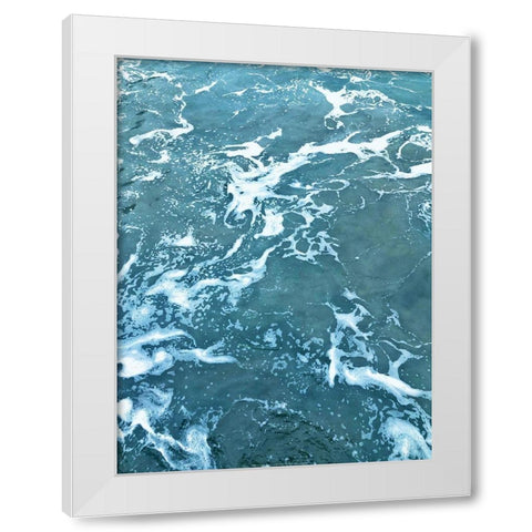 Blue Foam White Modern Wood Framed Art Print by Braun Studio