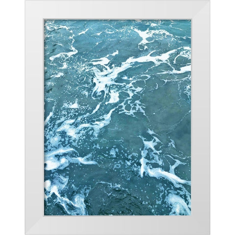 Blue Foam White Modern Wood Framed Art Print by Braun Studio