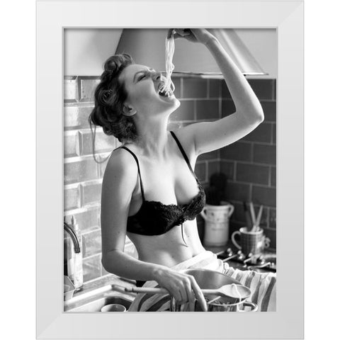 La Pasta White Modern Wood Framed Art Print by BRAUN Studio