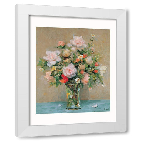 Le bouquet de Corinne White Modern Wood Framed Art Print by DYF