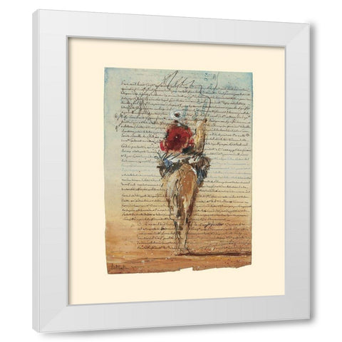 Sur le dromadaire (etude) White Modern Wood Framed Art Print by Letestu, Yann