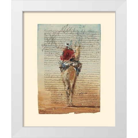 Sur le dromadaire (etude) White Modern Wood Framed Art Print by Letestu, Yann