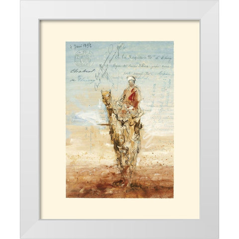 Bedouin sur son dromadaire White Modern Wood Framed Art Print by Letestu, Yann