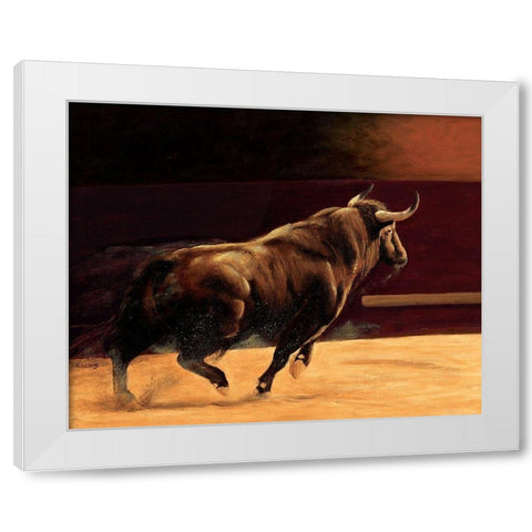 La charge White Modern Wood Framed Art Print by Louis, Ch.