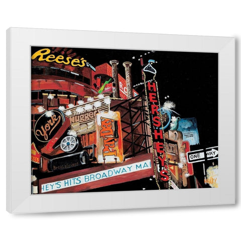 Bonbons, caramelsâ€¦ White Modern Wood Framed Art Print by Toque, Harry