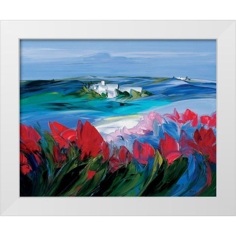 Tulipes White Modern Wood Framed Art Print by Vadon, Veronique