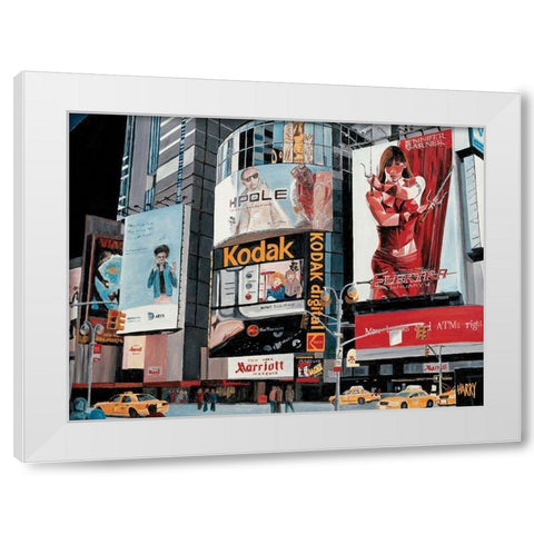 Elektra White Modern Wood Framed Art Print by Toque, Harry