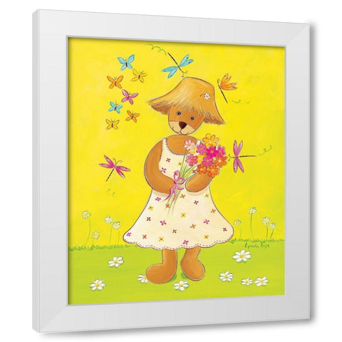 La copine du jardinier White Modern Wood Framed Art Print by Fays, Lynda