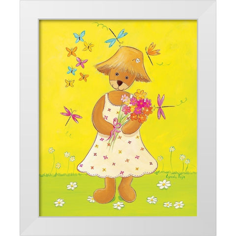 La copine du jardinier White Modern Wood Framed Art Print by Fays, Lynda