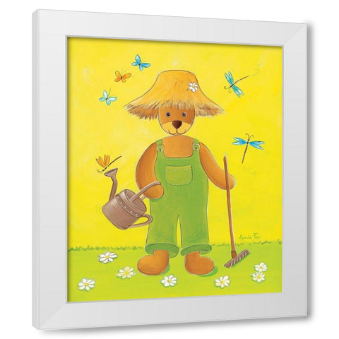 Le jardinier White Modern Wood Framed Art Print by Fays, Lynda