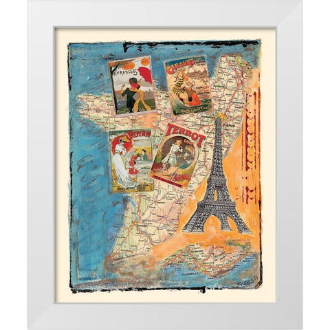Tour de France White Modern Wood Framed Art Print by Sigrid, M.