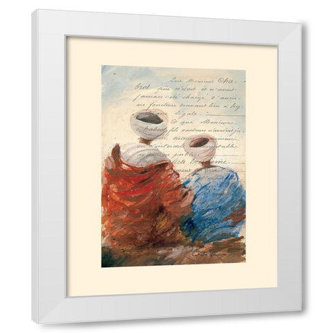 Bedouins assis II (etude) White Modern Wood Framed Art Print by Letestu, Yann