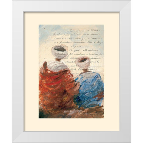 Bedouins assis II (etude) White Modern Wood Framed Art Print by Letestu, Yann