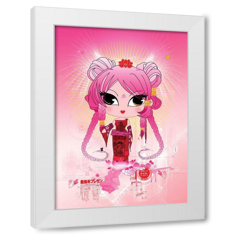 SoKawaii White Modern Wood Framed Art Print by DS, Kamala