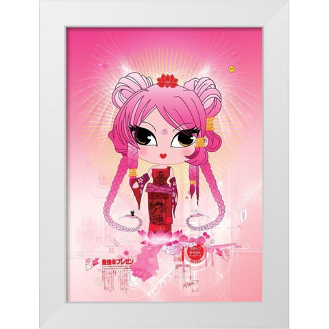 SoKawaii White Modern Wood Framed Art Print by DS, Kamala