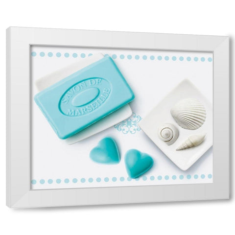 CÅ“urs de savons I White Modern Wood Framed Art Print by Sultan, Galith