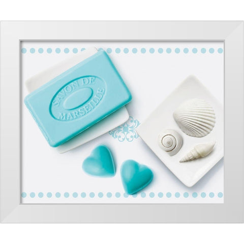 CÅ“urs de savons I White Modern Wood Framed Art Print by Sultan, Galith