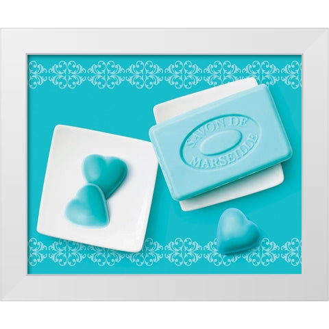 CÅ“urs de savons II White Modern Wood Framed Art Print by Sultan, Galith