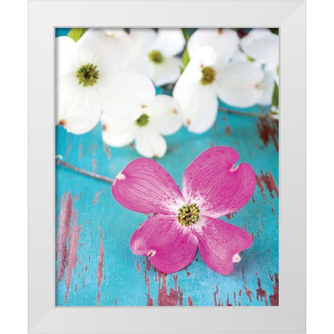 Fleurs du matin White Modern Wood Framed Art Print by Fox, Susan