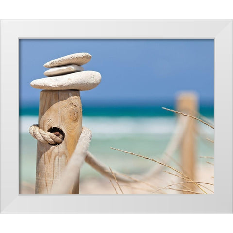 Plage 10 White Modern Wood Framed Art Print by Braun Studio