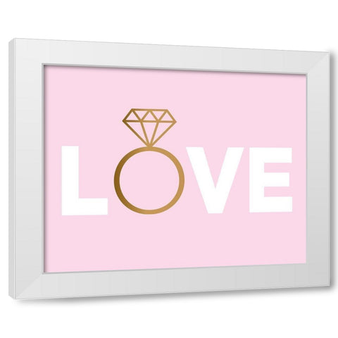 My Ring Love White Modern Wood Framed Art Print by Braun Studio