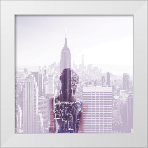 Femme Ã  New York White Modern Wood Framed Art Print by Braun Studio