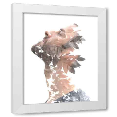 Homme et feuilles White Modern Wood Framed Art Print by Braun Studio