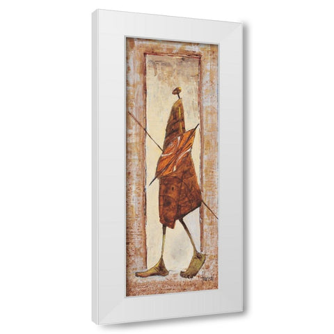 Massai Kenya nÂ°18 White Modern Wood Framed Art Print by Foureau, Jacques