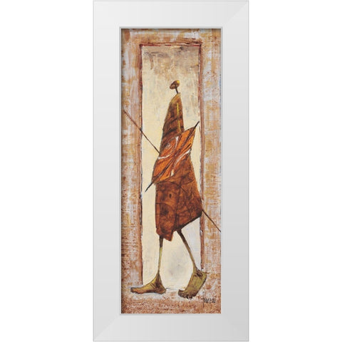 Massai Kenya nÂ°18 White Modern Wood Framed Art Print by Foureau, Jacques