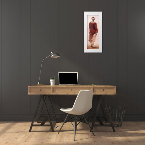 Bedouin rouge White Modern Wood Framed Art Print by Letestu, Yann