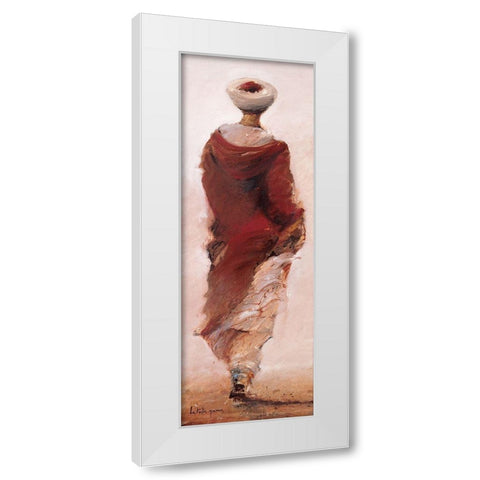 Bedouin rouge White Modern Wood Framed Art Print by Letestu, Yann