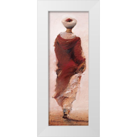 Bedouin rouge White Modern Wood Framed Art Print by Letestu, Yann