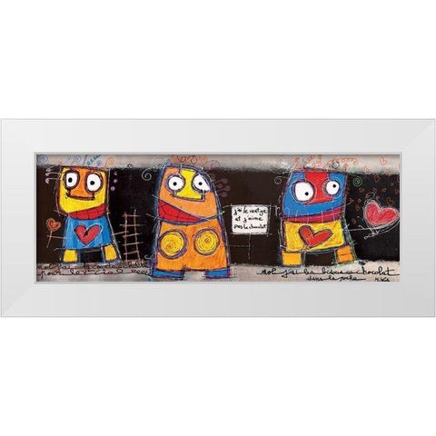 Jaime pas le chocolat White Modern Wood Framed Art Print by Mika