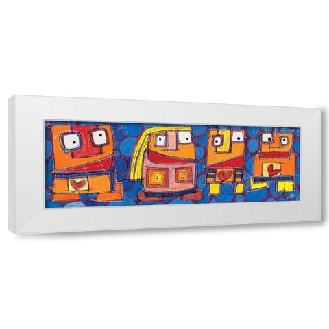 Une demoiselle White Modern Wood Framed Art Print by Mika