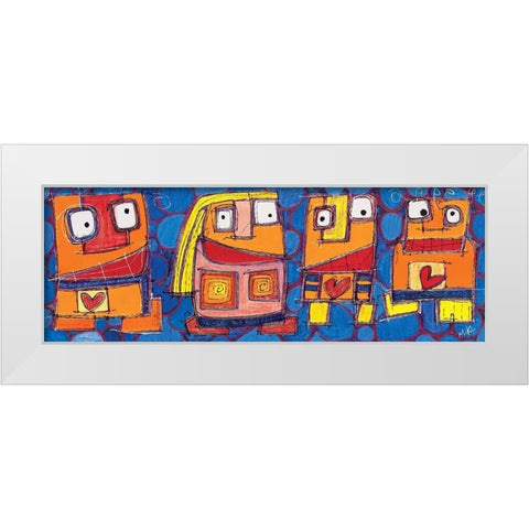 Une demoiselle White Modern Wood Framed Art Print by Mika