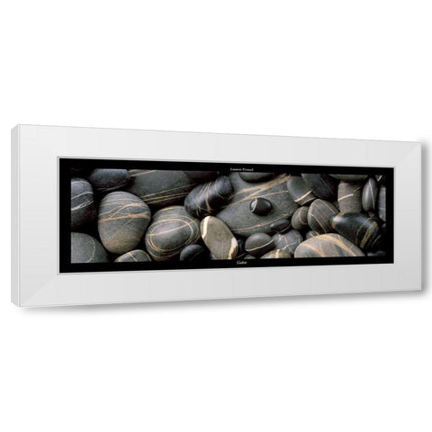 Galets noirs II White Modern Wood Framed Art Print by Pinsard, Laurent