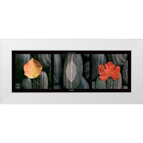 Feuilles White Modern Wood Framed Art Print by Pinsard, Laurent
