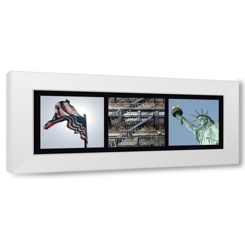 New York  White Modern Wood Framed Art Print by Pinsard, Laurent