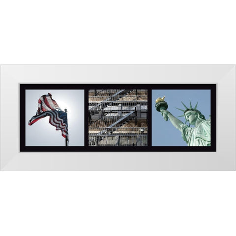 New York  White Modern Wood Framed Art Print by Pinsard, Laurent