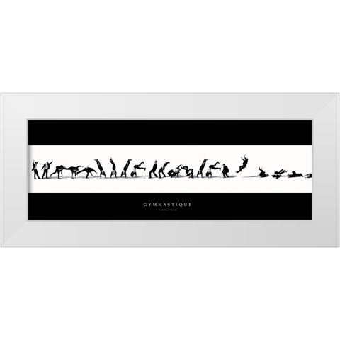 Gymnastique White Modern Wood Framed Art Print by Bazin, Emmanuel