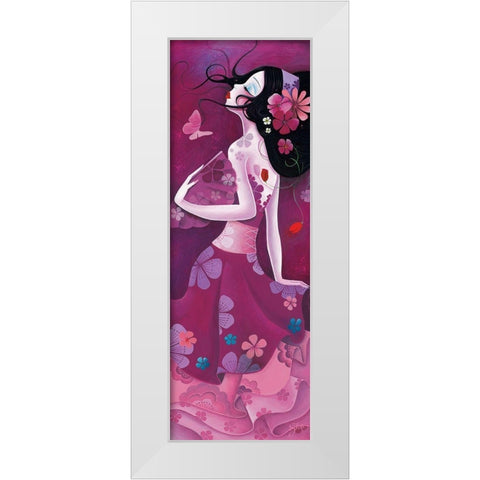 Harmonie White Modern Wood Framed Art Print by Sybile