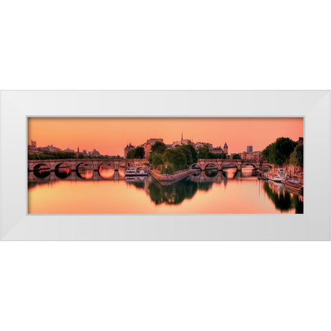Pont neuf  White Modern Wood Framed Art Print by AG