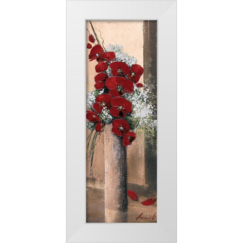 Bouquet dorchideÂ´es rouges I White Modern Wood Framed Art Print by Tramoni, Oliver