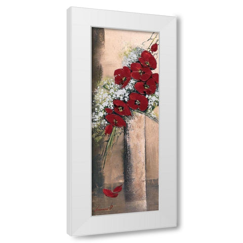 Bouquet dorchideÂ´es rouges II White Modern Wood Framed Art Print by Tramoni, Oliver