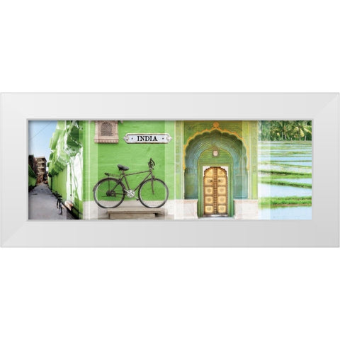Indian Travel White Modern Wood Framed Art Print by BRAUN Studio