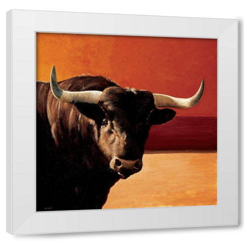 Ojo White Modern Wood Framed Art Print by Louis, Ch.