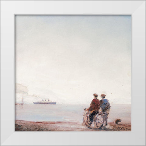 Sortie du port White Modern Wood Framed Art Print by Letestu, Yann