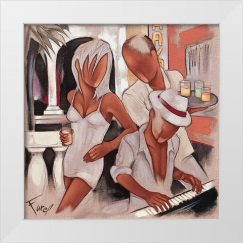 Havana Piano White Modern Wood Framed Art Print by Farel, Pierre