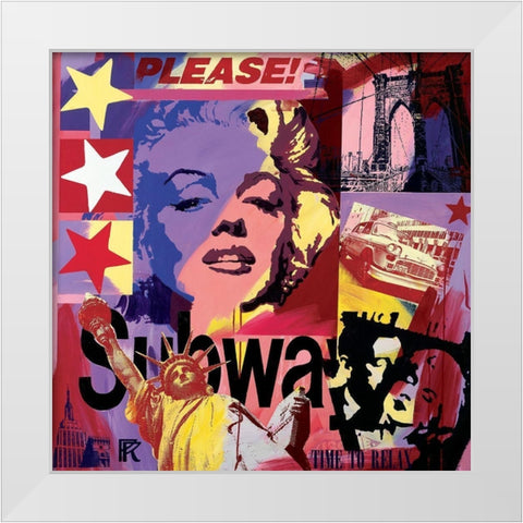 Subway White Modern Wood Framed Art Print by Raynal, Paul