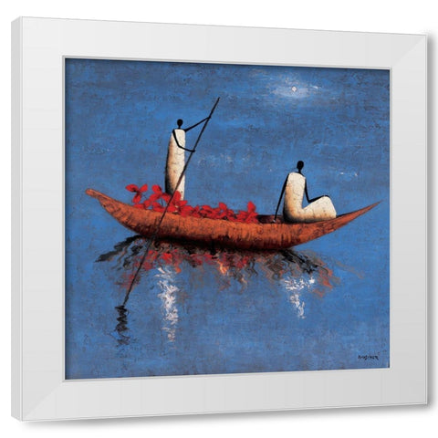Eau calme White Modern Wood Framed Art Print by Rauscher, Michel